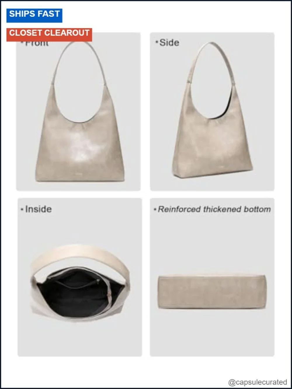 Vegan Leather Slouchy Hobo Tote Bag for Women, Large Shoulder Purse with Zipper